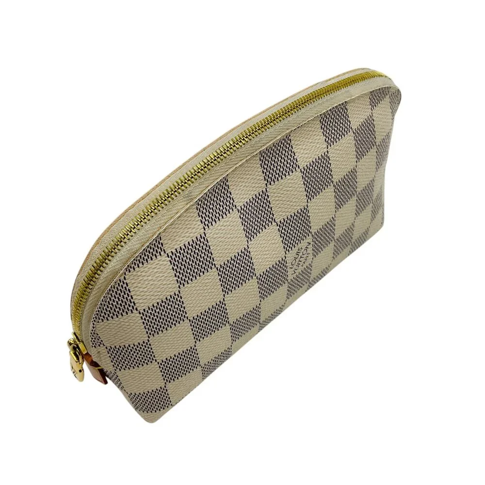 Louis Vuitton Ivory Damier Azur Canvas Cosmetic Pouch - Picture 11 of 16